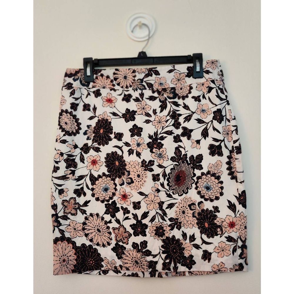 LOFT Floral Cotton Skirt Double lined Size 6